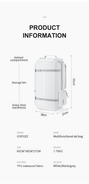 Sac à dos de ski étanche et réglable unisexe1,75kg "COPOZZ - Burst Limit 55L" - Planète Rando