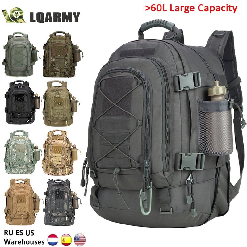 Sac dos militaire tactique 60L avec passant MOLLE