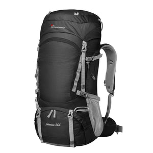 Sac à dos randonnée avec housse de pluie & H2O 1,65kg "MOUNTAINTOP - M5820II 55L" - Noir | Planète Rando