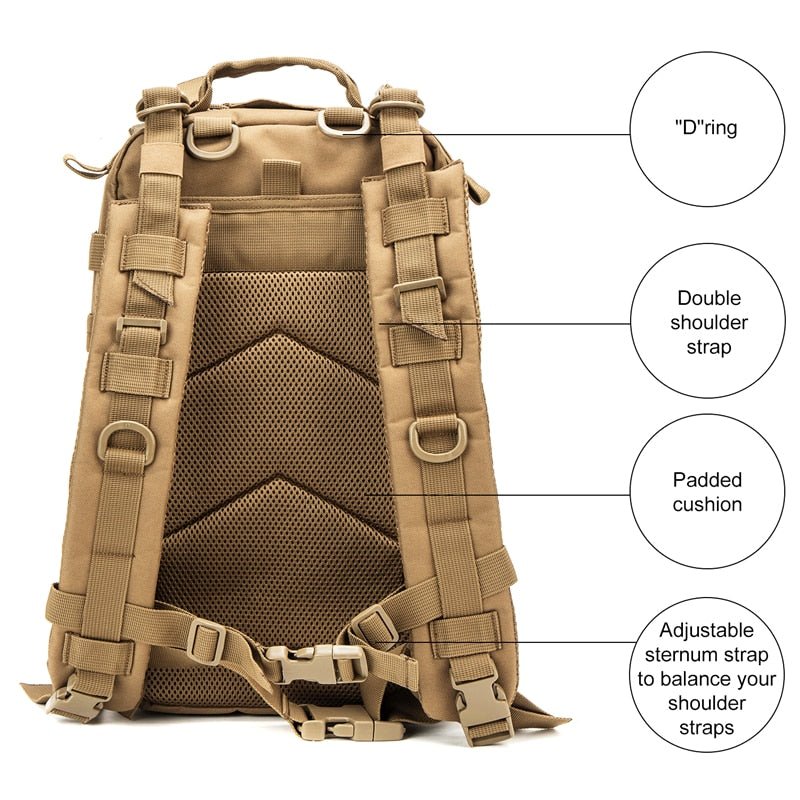 Sac à dos tactique en Nylon 1000D 30L "LQARMY - Tactical bagpack" - Planète Rando