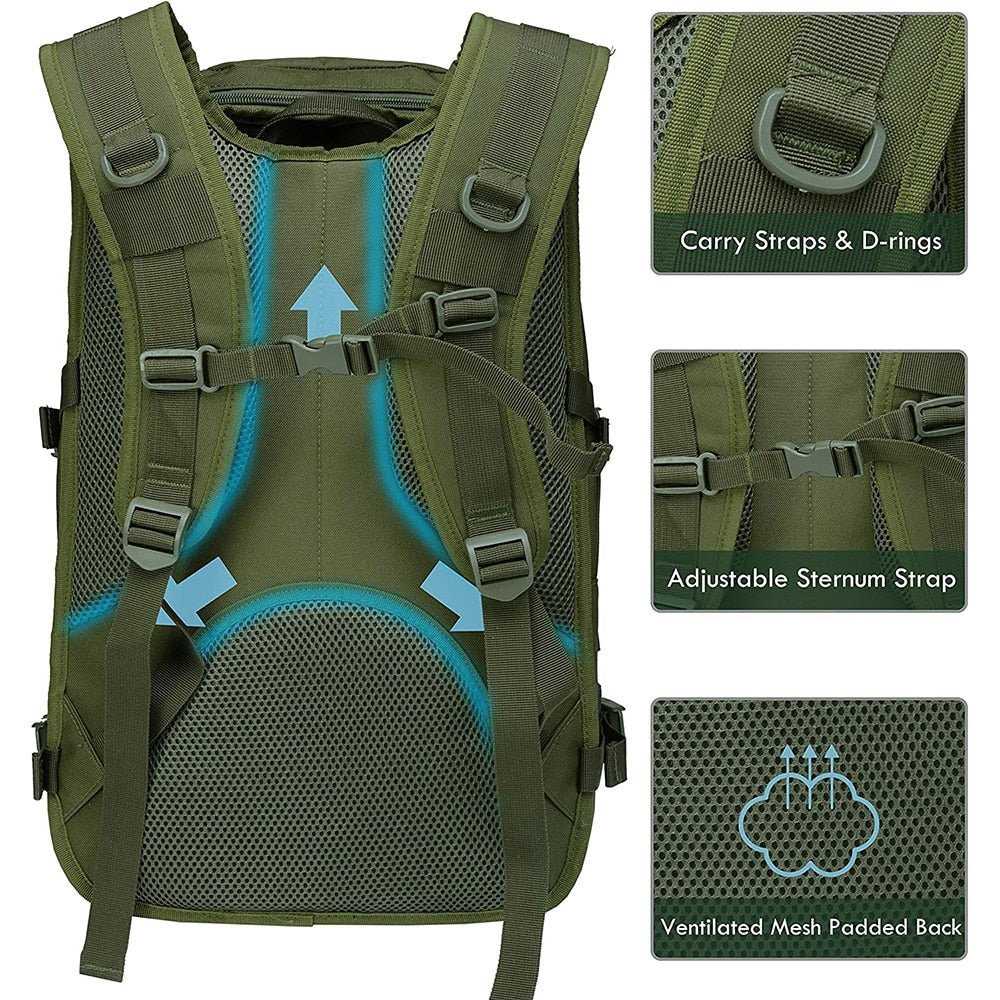 Sac à dos tactique militaire avec système Molle 30-40L "Bag guy - wolfe" - Planète Rando