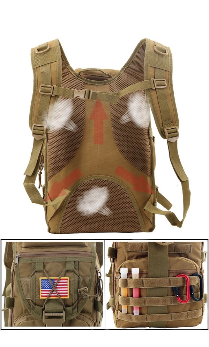 Sac à dos tactique militaire avec système Molle 30-40L "Bag guy - wolfe" - Planète Rando