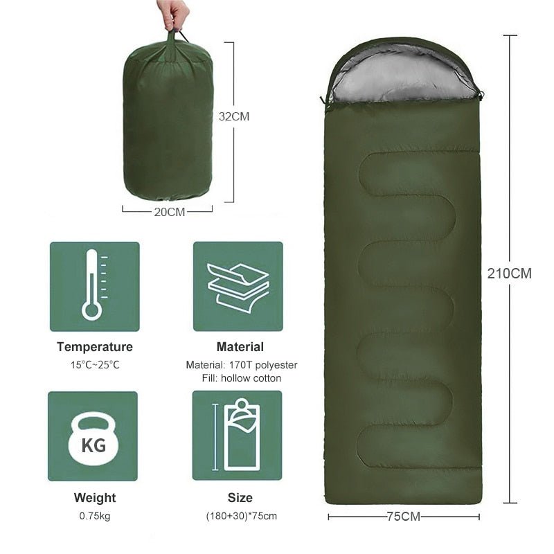 Sac de couchage de camping léger en coton [20℃ ~ 25℃] "Pacoone – CPSD-01" - Planète Rando