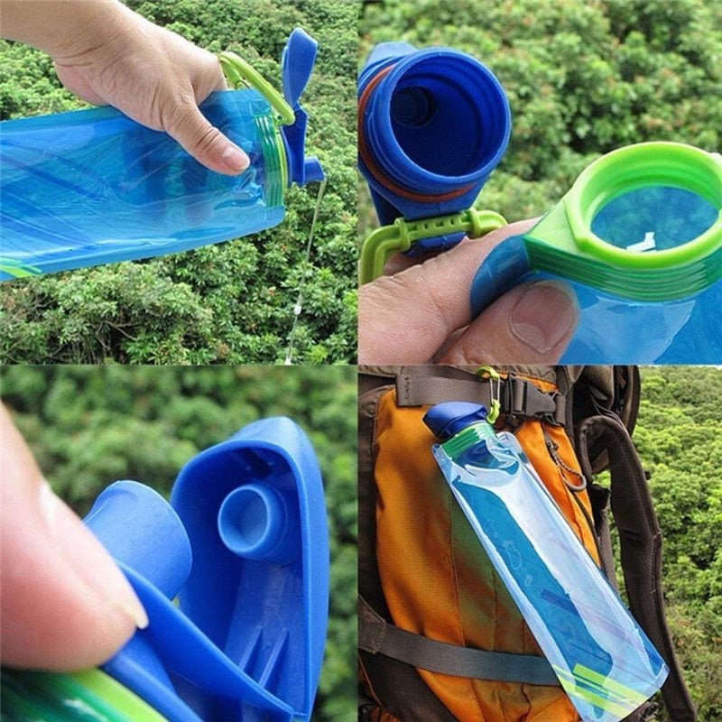 Sac d'eau / bouteille souple pliable et ultraléger 700mL "Pocket - Foldable water" - Planète Rando