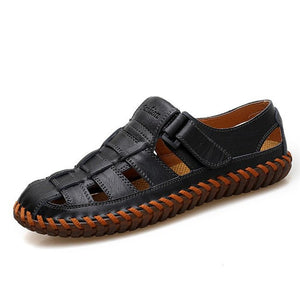 Sandales d'été en croute de cuir pour homme "MIXI 1994 - 99006" - Noir / 38 | Planète Rando