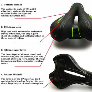 Selle de vélo confortable avec coussin en Silicone "CYCABEL – CY series" - Planète Rando