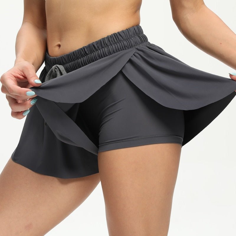 Short de sport pour femme "FLCPAY - Luogongzi" - Gris / S | Planète Rando