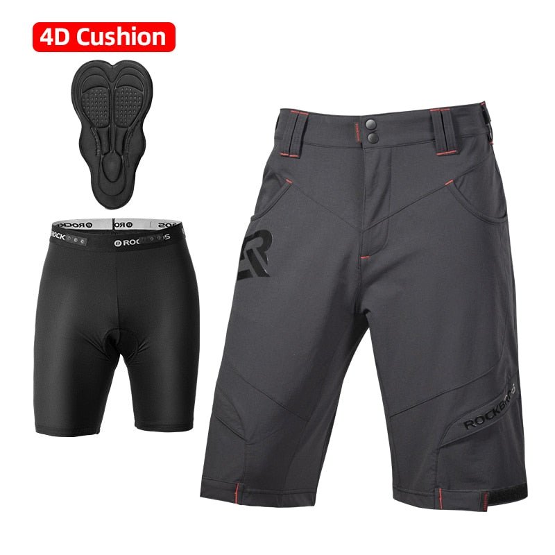 Short de vélo & running 2 en 1 avec coussin 4D "ROCKBROS - Mountain short" - Planète Rando