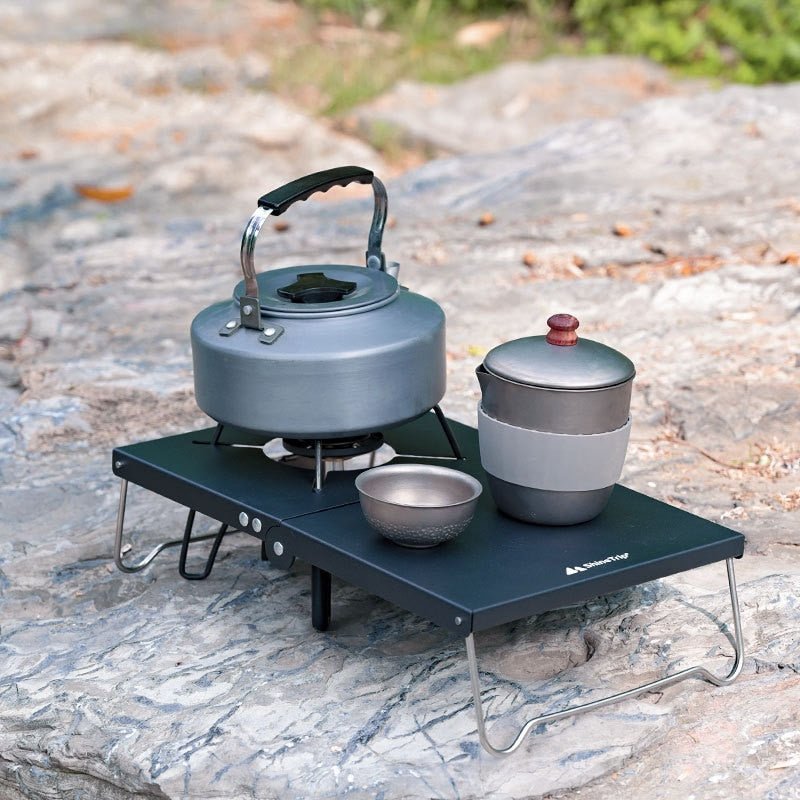 Table de camping portable pour cuisinière à gaz "Into - Shine Trip" - Planète Rando