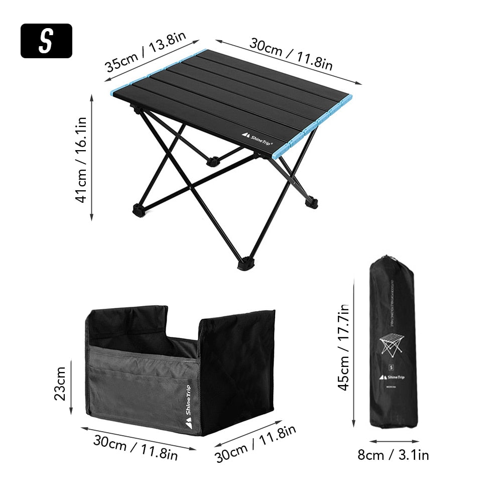 Table pliante d'extérieur avec sac de rangement "ShineTrip - Camping set" - Planète Rando