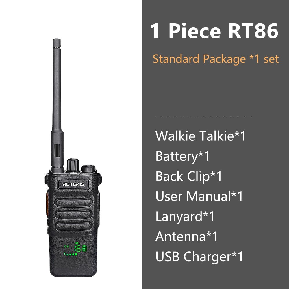 Talkie-walkie 10w de longue portée (3km - 5km) UHF 295g "RETEVIS - RT86" - 1PC | Planète Rando