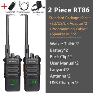 Talkie-walkie 10w de longue portée (3km - 5km) UHF 295g "RETEVIS - RT86" - 2PCS and ACC 1 | Planète Rando