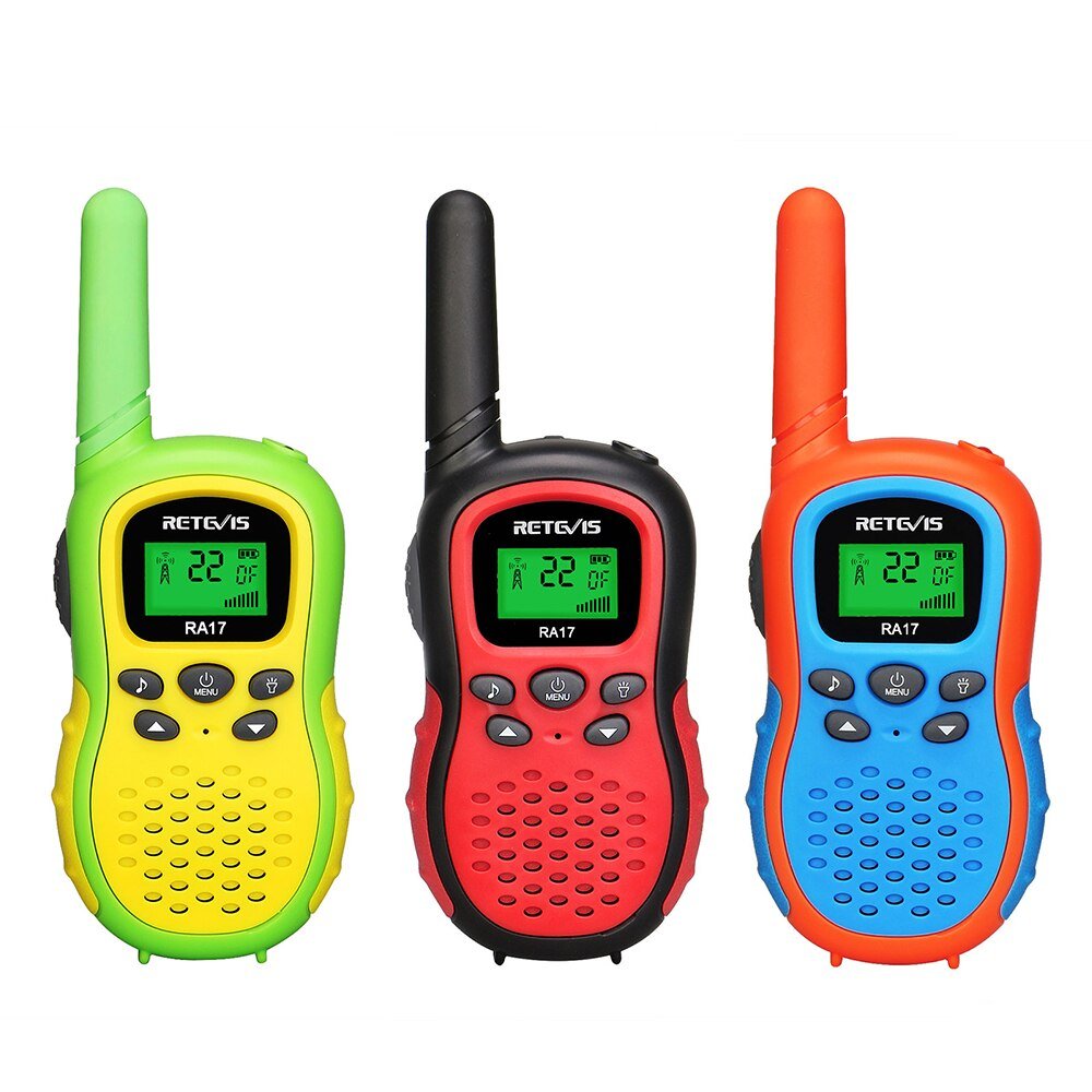 Talkie-walkie / radio portable pour enfants lot de 2 pièces fréquences PMR446 100M / 800M de portée 80g "RETEVIS - RT388" - Planète Rando