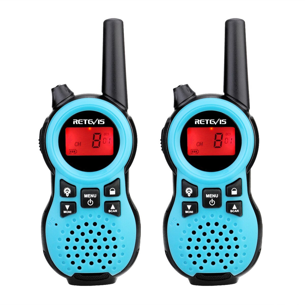 Talkie-walkie / radio portable pour enfants lot de 2 pièces fréquences PMR446 100M / 800M de portée 80g "RETEVIS - RT388" - Planète Rando