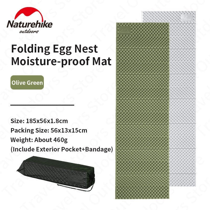 Tapis de camping pliable & ultraléger en mousse IXPE 460g "Naturehike - NH-pad" - Olive | Planète Rando