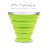 Tasse / cup pliable en silicone alimentaire sans BPA avec couvercle et lanières 72g "ME.FAM - 270 ml" - Planète Rando