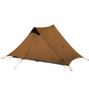 Tente de camping 1-2 personnes à double-parois ultra-légère 1,2kg "3F UL GEAR - LanShan 2" - Khaki / 4 saisons | Planète Rando