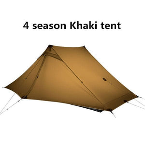 Tente de bivouac ultra-légère pour 2 personnes à simple paroi 1,2kg « 3F UL GEAR - Lanshan 2 pro » de 3F UL GEAR, de couleur kaki, de forme triangulaire et à points d'appui multiples, dotée d'une conception à simple paroi et d'une durabilité améliorée grâce à son tissu double silicone.