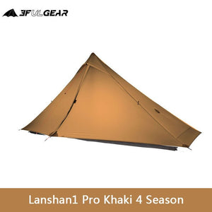 Tente de camping ultralégère 1 personne 3 à 4 saisons 690g "3F UL GEAR - Lanshan 1 Pro" - Marron / 4 saisons | Planète Rando