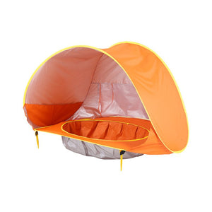 Tente de plage portable & imperméable pour bébé avec protection UV UPF 50+ "Battoom - Baby beach" - Orange | Planète Rando