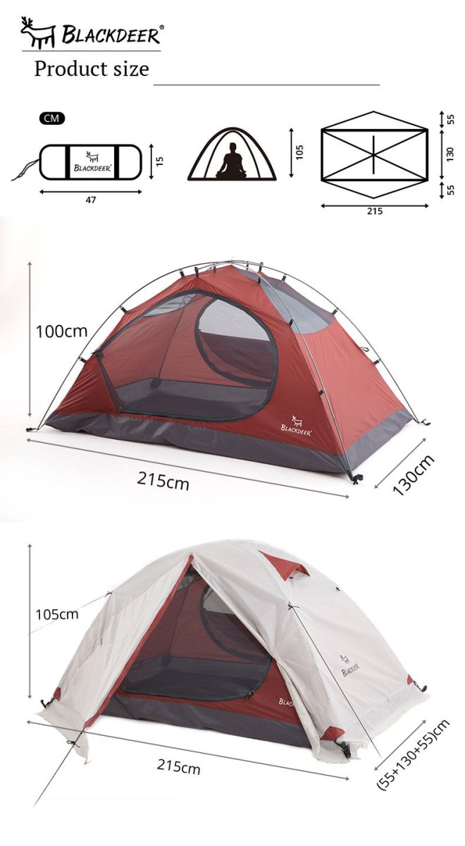 Tente de randonnée double-parois pour 2-3 personnes, 4 saisons "Blackdeer – Archeos" - Planète Rando