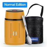 Thermos alimentaire 750ML en acier inoxydable 316 + cuillère 650g "FEIJIAN - Lunch box" - Jaune | Planète Rando