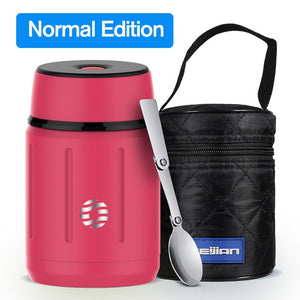 Thermos alimentaire 750ML en acier inoxydable 316 + cuillère 650g "FEIJIAN - Lunch box" - Rouge | Planète Rando