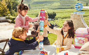 Thermos avec motif et paille sans BPA de 350ml pour enfant "FEIJIAN - FS" - Planète Rando