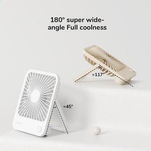 Ventilateur sans-fil ultra silencieux, pliable à 180 ° et rechargeable par USB "JISULIFE - Desk Fan" - Planète Rando