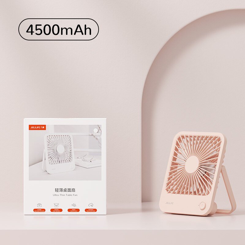 Ventilateur sans-fil ultra silencieux, pliable à 180 ° et rechargeable par USB "JISULIFE - Desk Fan" - Planète Rando