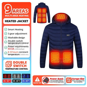 Veste chauffante avec capuche détachable 2-19 zones USB unisexe "Knight Route - All-round heating" - Planète Rando