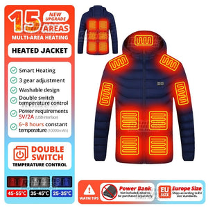 Veste chauffante avec capuche détachable 2-19 zones USB unisexe "Knight Route - All-round heating" - Planète Rando