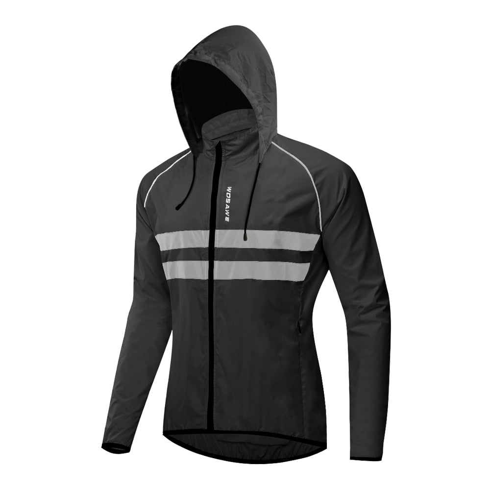 Veste / coupe-vent de cyclisme imperméable à capuche pour homme 205g "WOSAWE – BL245" - Planète Rando