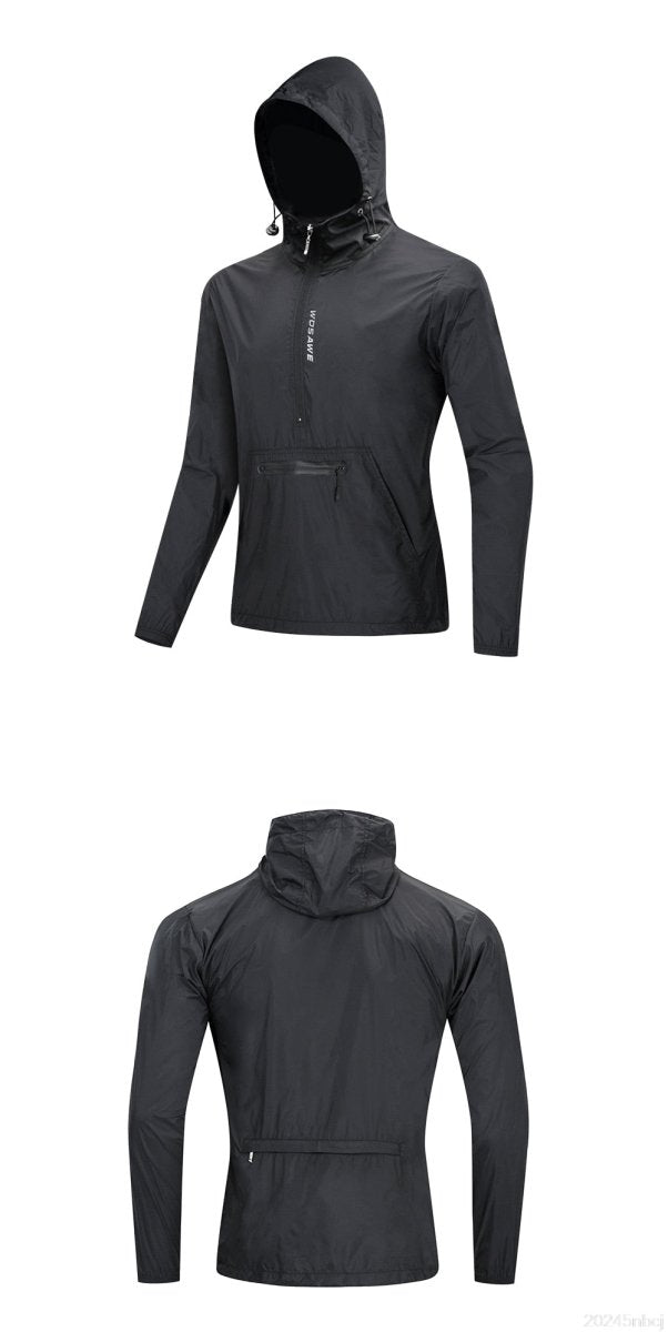 Veste / coupe-vent de cyclisme imperméable à capuche pour homme 205g "WOSAWE – BL245" - Planète Rando