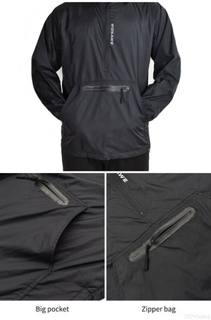 Veste / coupe-vent de cyclisme imperméable à capuche pour homme 205g "WOSAWE – BL245" - Planète Rando