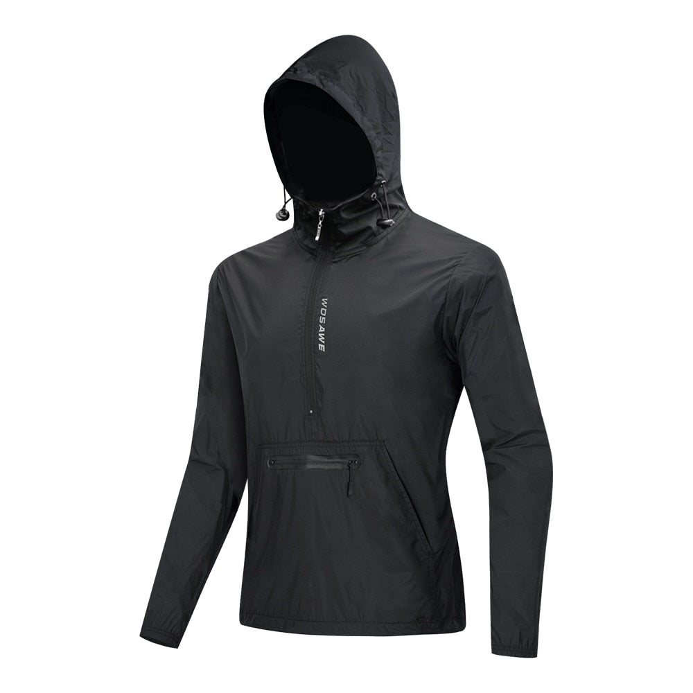 Veste / coupe-vent de cyclisme imperméable à capuche pour homme 205g "WOSAWE – BL245" - Planète Rando