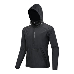 Veste / coupe-vent de cyclisme imperméable à capuche pour homme 205g "WOSAWE – BL245" - Planète Rando