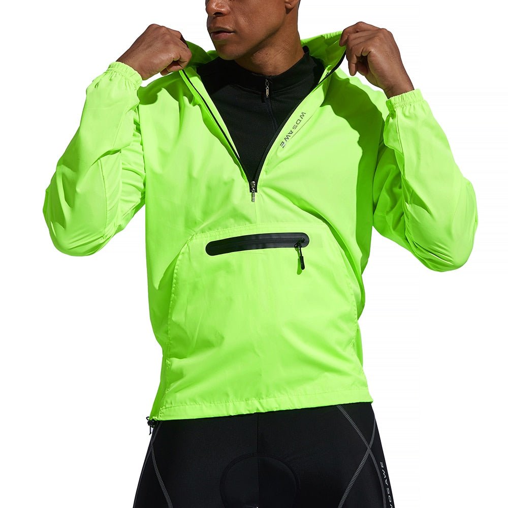 Veste / coupe-vent de cyclisme imperméable à capuche pour homme 205g "WOSAWE – BL245" - Planète Rando