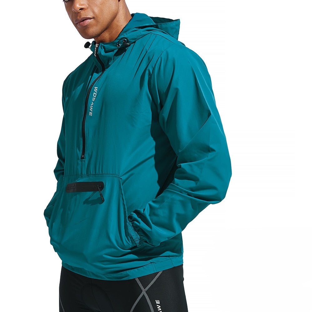 Veste / coupe-vent de cyclisme imperméable à capuche pour homme 205g "WOSAWE – BL245" - Planète Rando