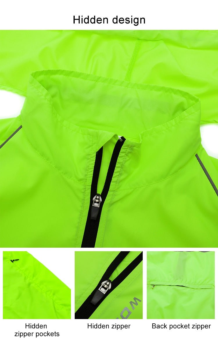 Veste / coupe-vent de cyclisme imperméable à capuche pour homme 205g "WOSAWE – BL245" - Planète Rando