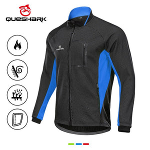 Veste de cyclisme hiver avec traitement hydrofuge à manches longues pour homme "QUESHARK - QE244" - Planète Rando