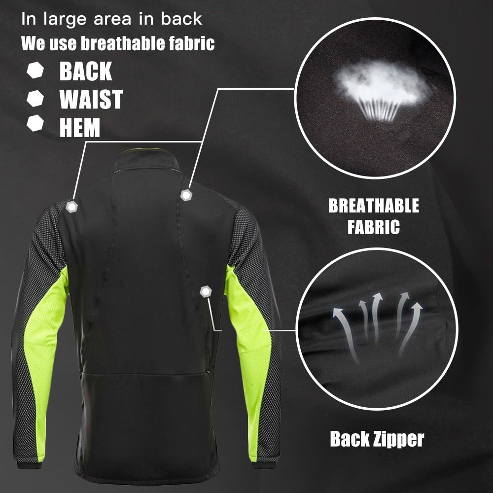 Veste de cyclisme hiver avec traitement hydrofuge à manches longues pour homme "QUESHARK - QE244" - Planète Rando