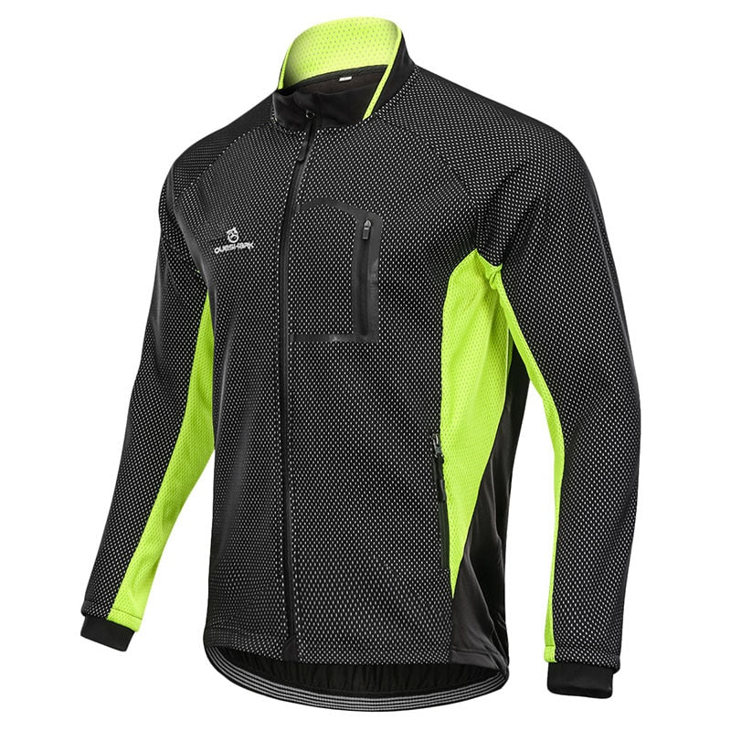 Veste de cyclisme hiver avec traitement hydrofuge à manches longues pour homme "QUESHARK - QE244" - Planète Rando