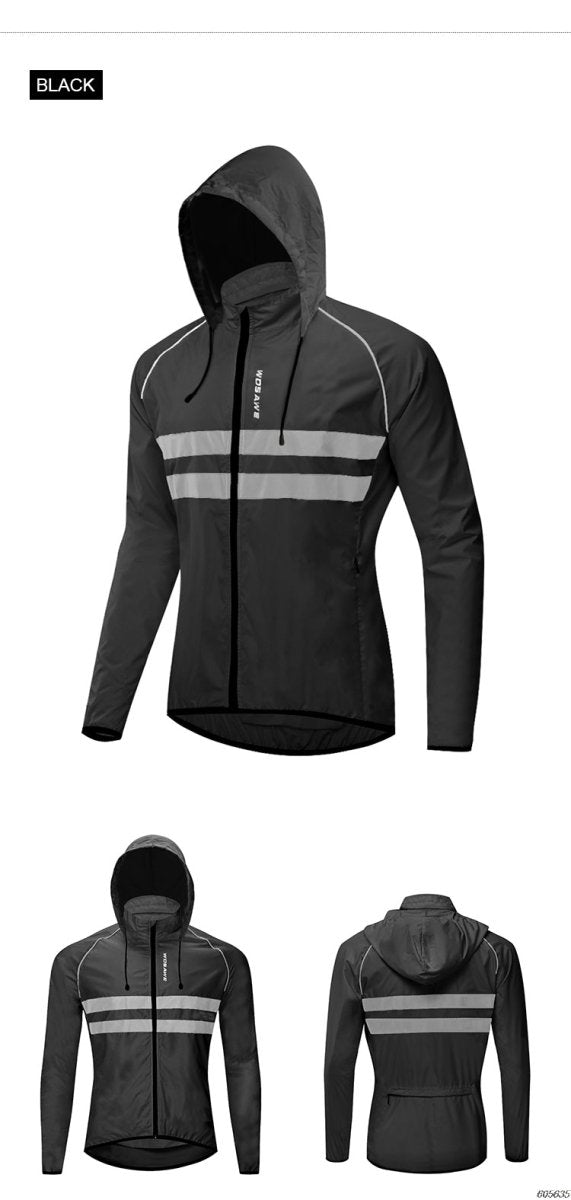 Veste de cyclisme imperméable, coupe-vent à capuche réfléchissant "WOSAWE - BL225" - Planète Rando