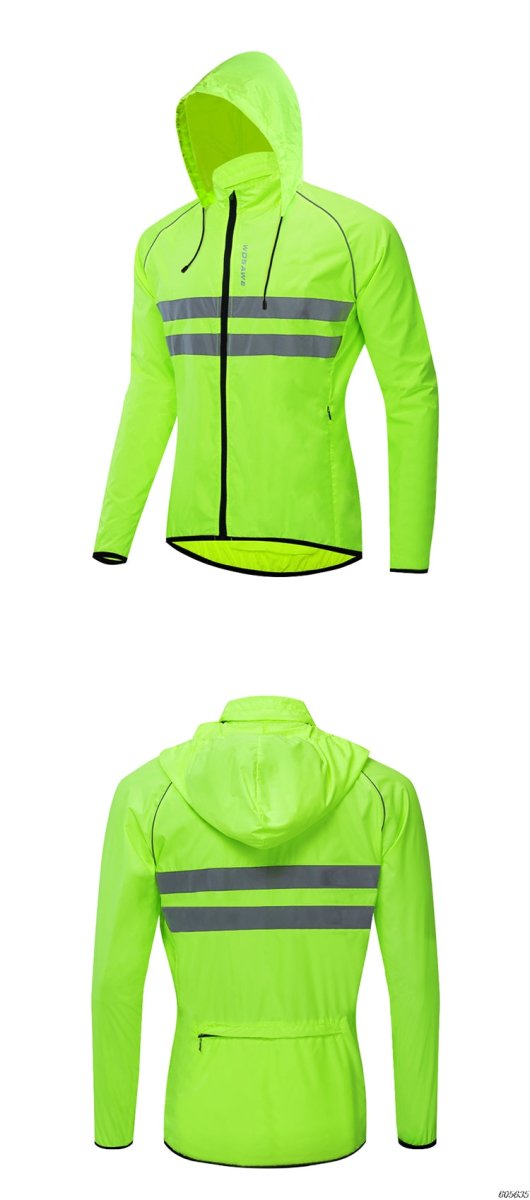 Veste de cyclisme imperméable, coupe-vent à capuche réfléchissant "WOSAWE - BL225" - Planète Rando