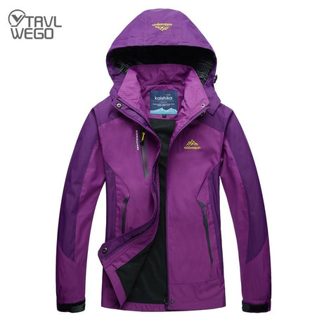 Veste de randonnée imperméable et coupe-vent pour femme 650g Outdoorsport  - Kaishika - Violet / M