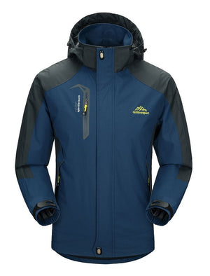 Veste de randonnée imperméable et coupe-vent pour homme 650g "Outdoorsport - Kaishika" - Bleu navy / L | Planète Rando