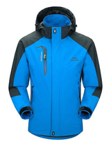 Veste de randonnée imperméable et coupe-vent pour homme 650g "Outdoorsport - Kaishika" - Bleu turquoise / L | Planète Rando