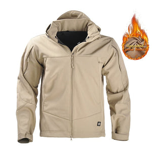 Veste tactique en polaire pour homme "HAN WILD - Windbreakers" - Khaki / S | Planète Rando