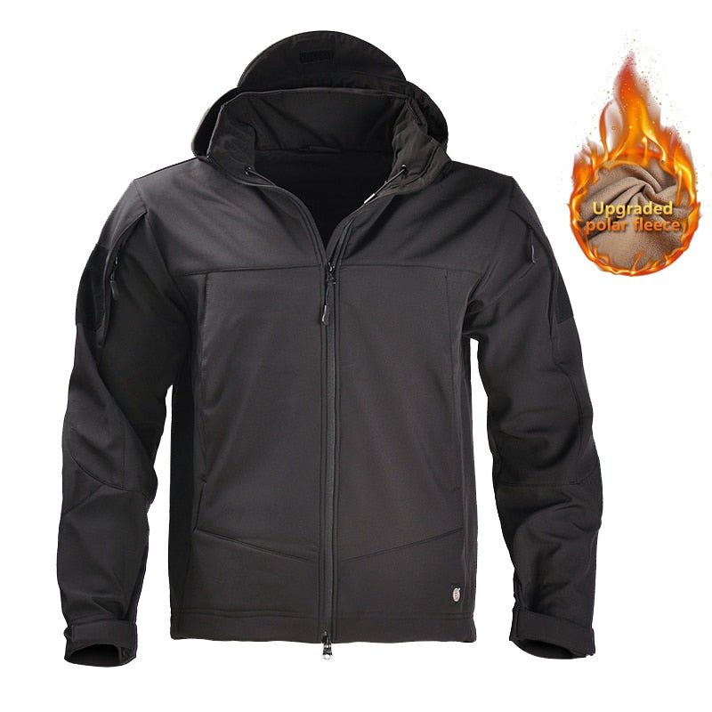 Veste tactique en polaire pour homme "HAN WILD - Windbreakers" - Noir / S | Planète Rando